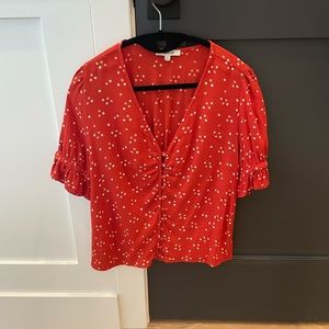Madewell button front short sleeve shirt size 4